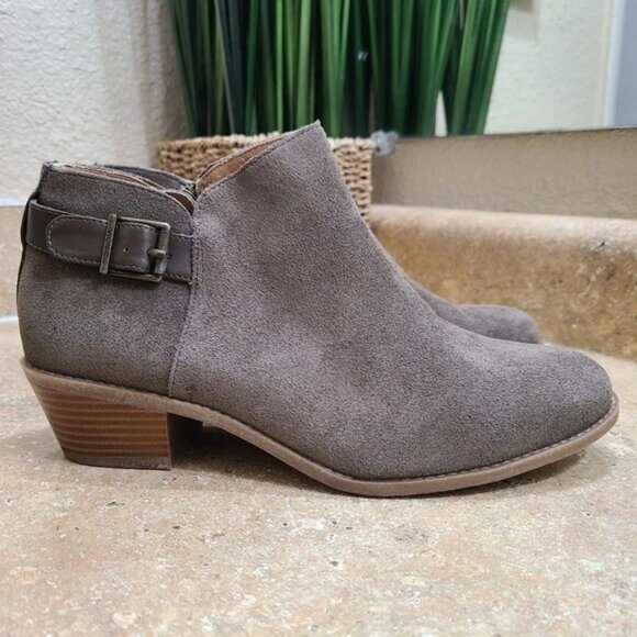 Vionic Millie Brown Suede Orthotic Ankle Boots Shoes Size 9 - Picture 2 of 11